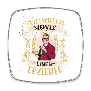 Erzieher Geschenk Kinder Lustig Beruf Kindergarten - Viereckiger Kühlschrankmagnet - Weiß - Vorne