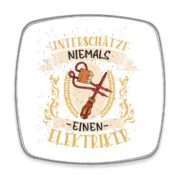 Elektriker Geschenk Strom Lustig Beruf - Viereckiger Kühlschrankmagnet - Weiß - Vorne
