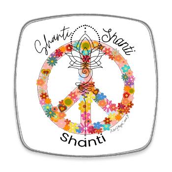 Chant de clôture de séance de Yoga - Magnet carré - blanc - Devant