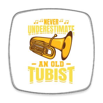 Tuba Großvater - Viereckiger Kühlschrankmagnet - Weiß - Vorne