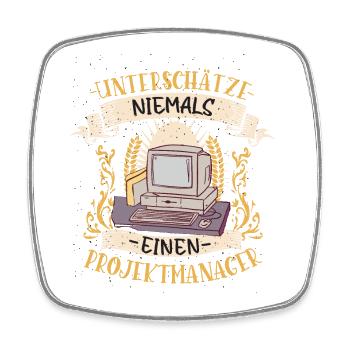 Projektmanager Erfolgslustiges Geschenk Teamleader - Viereckiger Kühlschrankmagnet - Weiß - Vorne