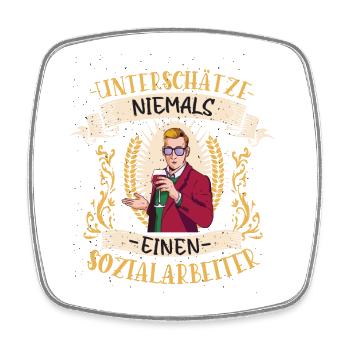 Sozialarbeiter Geschenk Hilfe Lustig Beruf - Viereckiger Kühlschrankmagnet - Weiß - Vorne