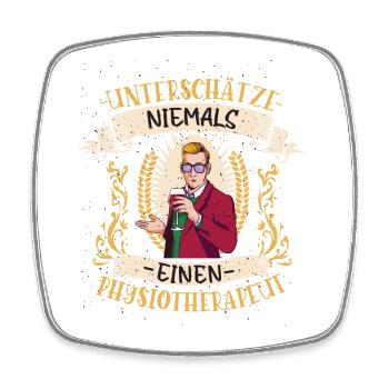 Physiotherapeut Geschenk Bewegung Lustig - Viereckiger Kühlschrankmagnet - Weiß - Vorne