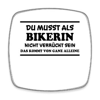 Bikerin Spruch Biker Lustiges Bikerin Geschenk - Viereckiger Kühlschrankmagnet - Weiß - Vorne