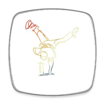 Croquis de Breakdancer Vintage - Magnet carré - blanc - Devant