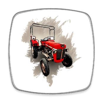 M F 30 Bulldog Traktor - Viereckiger Kühlschrankmagnet - Weiß - Vorne
