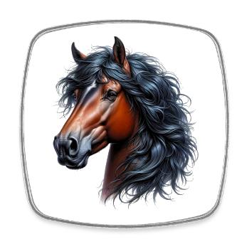 Horse - Square fridge magnet - white - Front