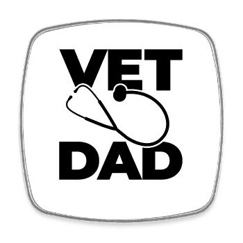 Veterinarian Father - Square fridge magnet - white - Front