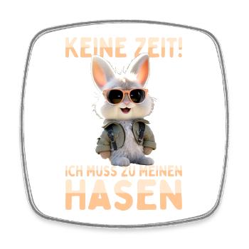 Hase Kaninchen Bunny Ich Muss Zu Meinen Hasen - Viereckiger Kühlschrankmagnet - Weiß - Vorne