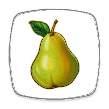 Pear with leaf - Square fridge magnet - white - Front