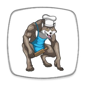 Loup-garou Halloween Baker - Magnet carré - blanc - Devant