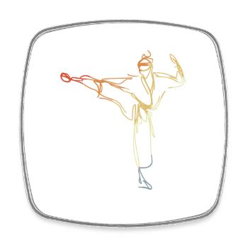 Vintage Karateka Zeichnung - Viereckiger Kühlschrankmagnet - Weiß - Vorne