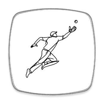 Cricket Keeper - Viereckiger Kühlschrankmagnet - Weiß - Vorne