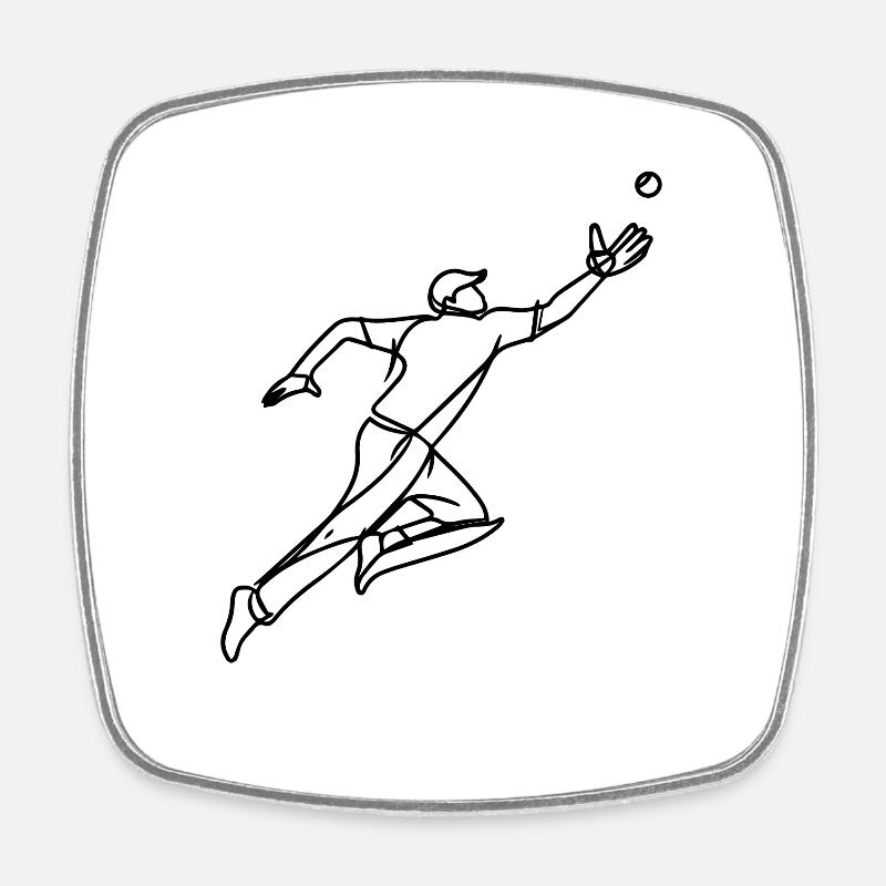 Cricket Keeper - Square fridge magnet - white