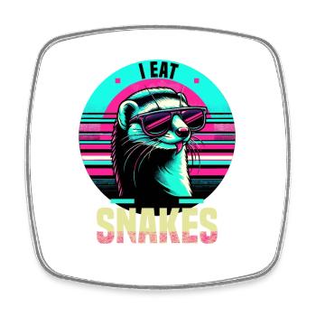 I Eat Snakes Vintage Mungo - Viereckiger Kühlschrankmagnet - Weiß - Vorne