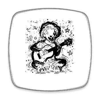 Ukulele Child - Square fridge magnet - white - Front