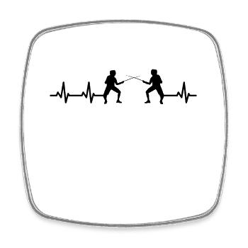 Fencer Heart Line - Square fridge magnet - white - Front