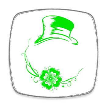 Sloth St Patrick's Day with clover and hat - Square fridge magnet - white - Front