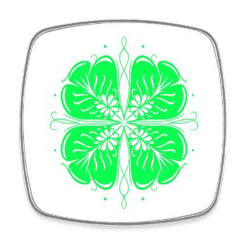 Clover St Patrick's Day Shamrock - Square fridge magnet - white - Front