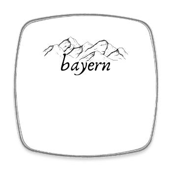 Bayern Berge - Viereckiger Kühlschrankmagnet - Weiß - Vorne