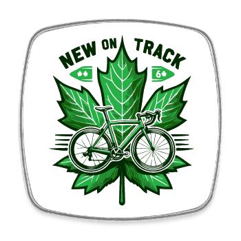 Conception du logo Cycling Leaf - Magnet carré - blanc - Devant