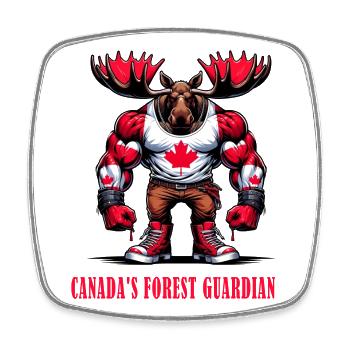 Canada's forest guard elk - Square fridge magnet - white - Front