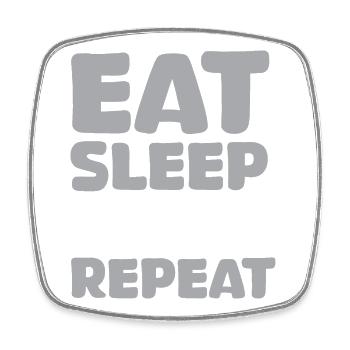 eat sleep chess repeat funny sayings chess game - Square fridge magnet - white - Front