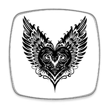 Heart Wing Winged Heart - Square fridge magnet - white - Front