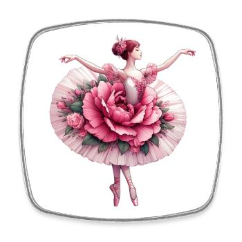 Balletttänzerin mit Tutu - Viereckiger Kühlschrankmagnet - Weiß - Vorne