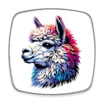 Alpaca - Square fridge magnet - white - Front