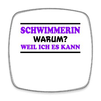 Schwimmerin Spruch Schwimmen Schwimmerin Geschenk - Viereckiger Kühlschrankmagnet - Weiß - Vorne