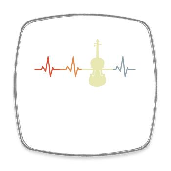 Vintage Violine EKG Herzschlag - Viereckiger Kühlschrankmagnet - Weiß - Vorne