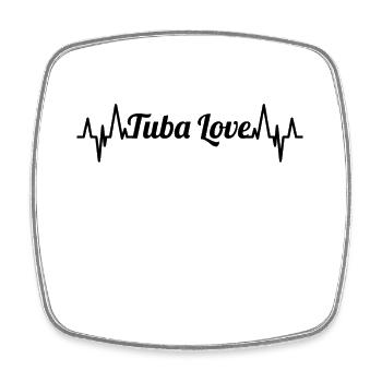 Tuba Love Pulse Beat - Magnet carré - blanc - Devant