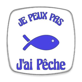 I CAN'T. FISHING. FISH. APRIL FOOL - Square fridge magnet - white - Front