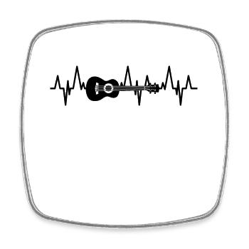 Ukulele Heartbeat - Square fridge magnet - white - Front