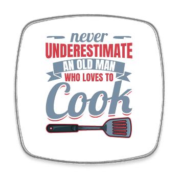 Chef Grandpa - Square fridge magnet - white - Front