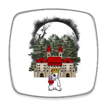Lapin Lapin Roi Château Conte De Fées Coeur - Magnet carré - blanc - Devant