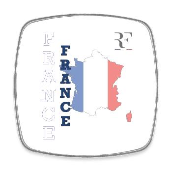 Drapeau Français Style et Patriotisme - Magnet carré - blanc - Devant