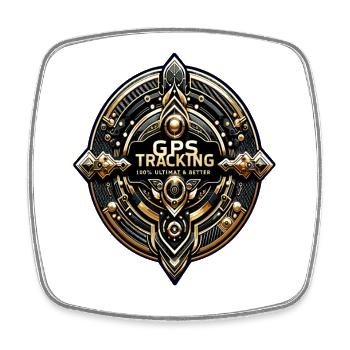 GPS Tracking Sticker - Square fridge magnet - white - Front