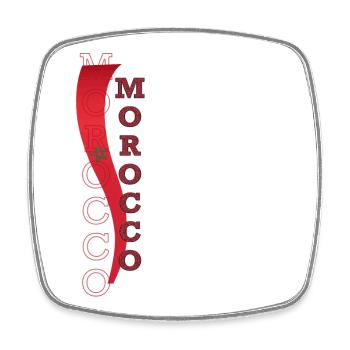 Flag of Morocco that inspires respect and admiration - Square fridge magnet - white - Front