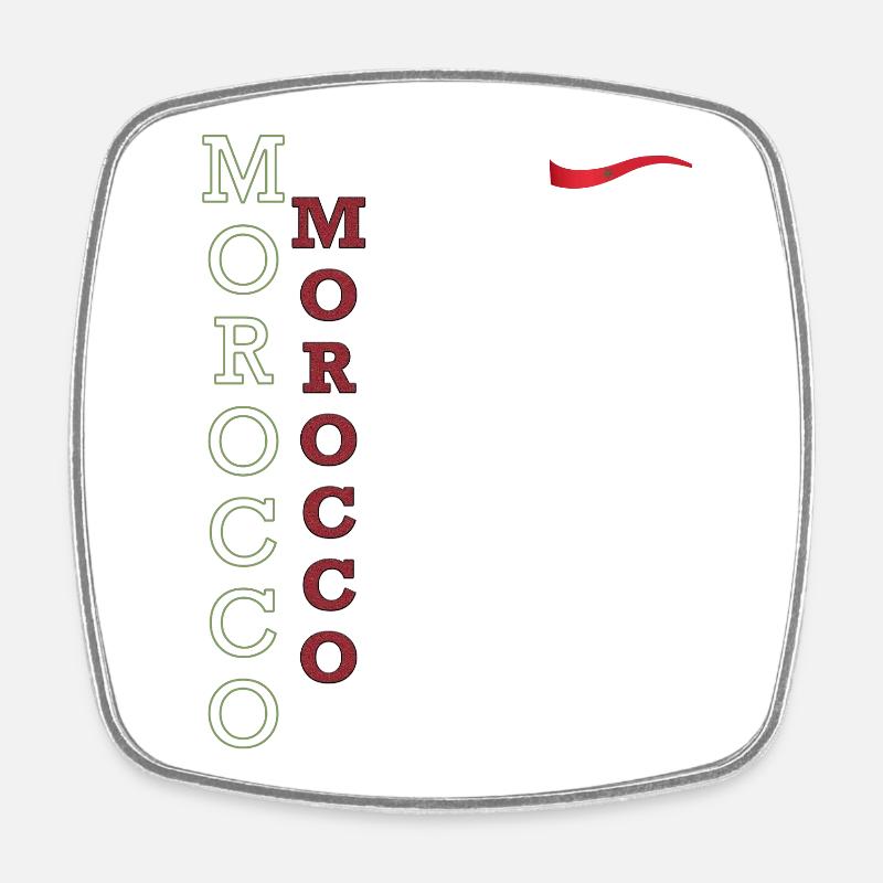Drapeau Marocain Affichez vos Couleurs avec Fierté - Magnet carré - blanc