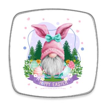 Hoppy Gnome Easter - Easter Gift Idea - Viereckiger Kühlschrankmagnet - Weiß - Vorne