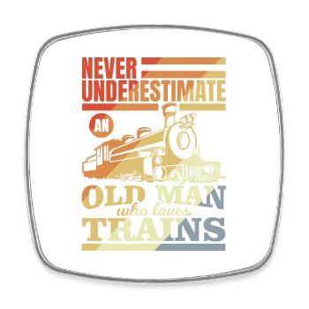 Railroad Grandfather - Square fridge magnet - white - Front