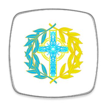 Kruzifix Kreuz Kreuze Lorbeerkranz Religion - Viereckiger Kühlschrankmagnet - Weiß - Vorne
