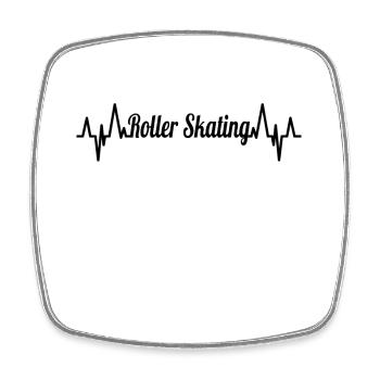 Roller Skating Heart Line - Square fridge magnet - white - Front
