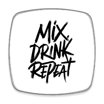 Mix. Trink. Repeat. - Viereckiger Kühlschrankmagnet - Weiß - Vorne