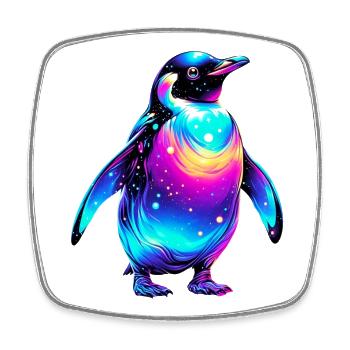 Pinguin - Viereckiger Kühlschrankmagnet - Weiß - Vorne