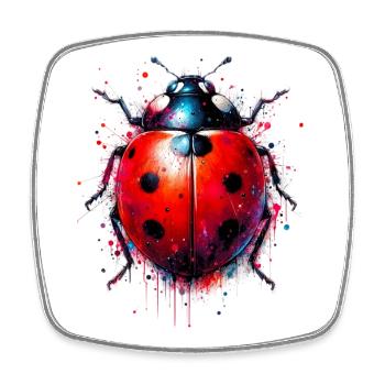 Coccinelle - Magnet carré - blanc - Devant
