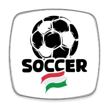 Fußball Team Ungarn 2024 soccerfan icon Logo - Viereckiger Kühlschrankmagnet - Weiß - Vorne