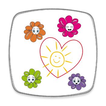 Sun in the heart - Square fridge magnet - white - Front